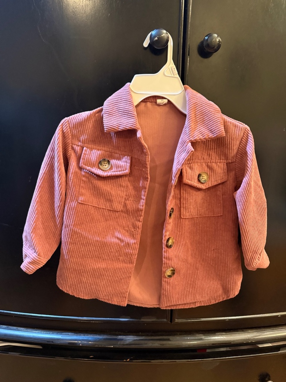 SHEIN Pink Corduroy Kids Jacket